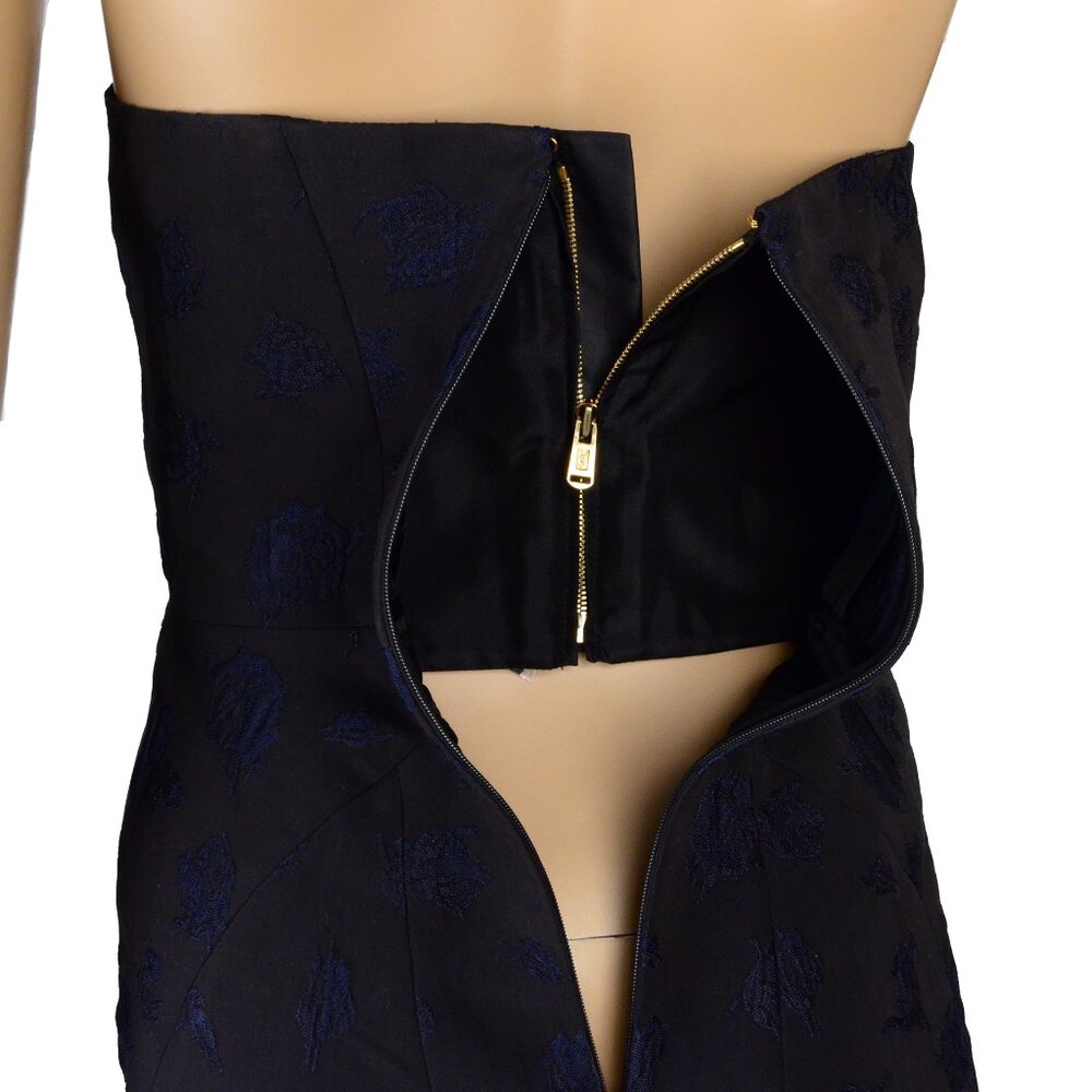 YVES SAINT LAURENT YSL DRESS STRAPLESS BROCADE ROSES PRINT CORSET F42 US8 - Picture 4 of 6